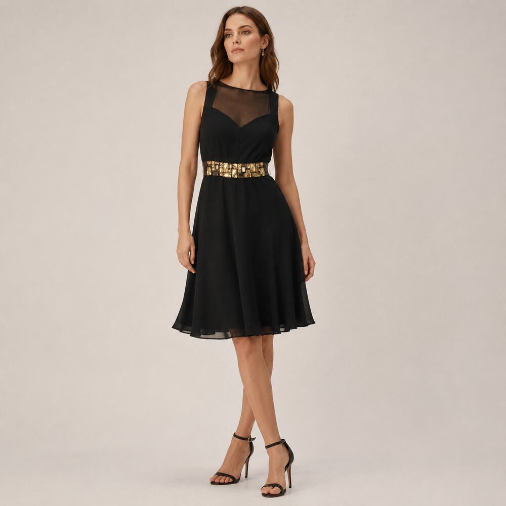 TED BAKER Silk Sheath Dress Embellished Sash Belt Size 1